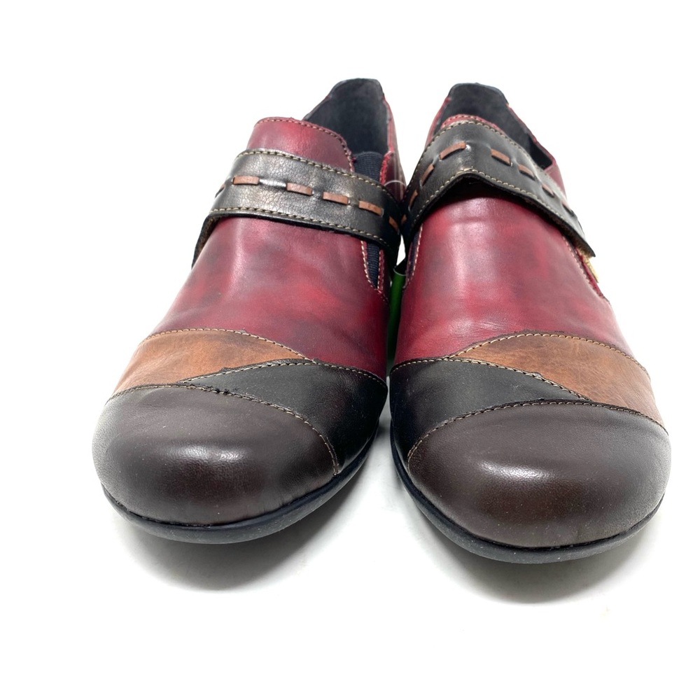 Remonte D7304 Red Combo Women’s Leather Block Heel Shoes Size 41 New in Box - Picture 4 of 8